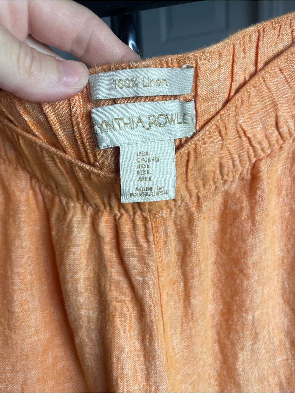 Cynthia Rowley Orange Linen Wide-Leg Pants - Picture 3 of 5